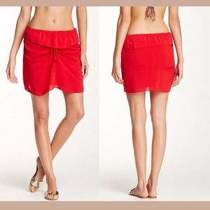 Vix Red Swim Coverup Skirt